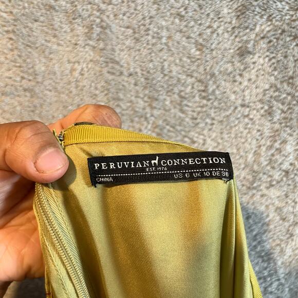 Peruvian Connection Jaipur Maxi Skirt Sz 6 olive green floral Boho Cottage Fairy - Picture 4 of 7